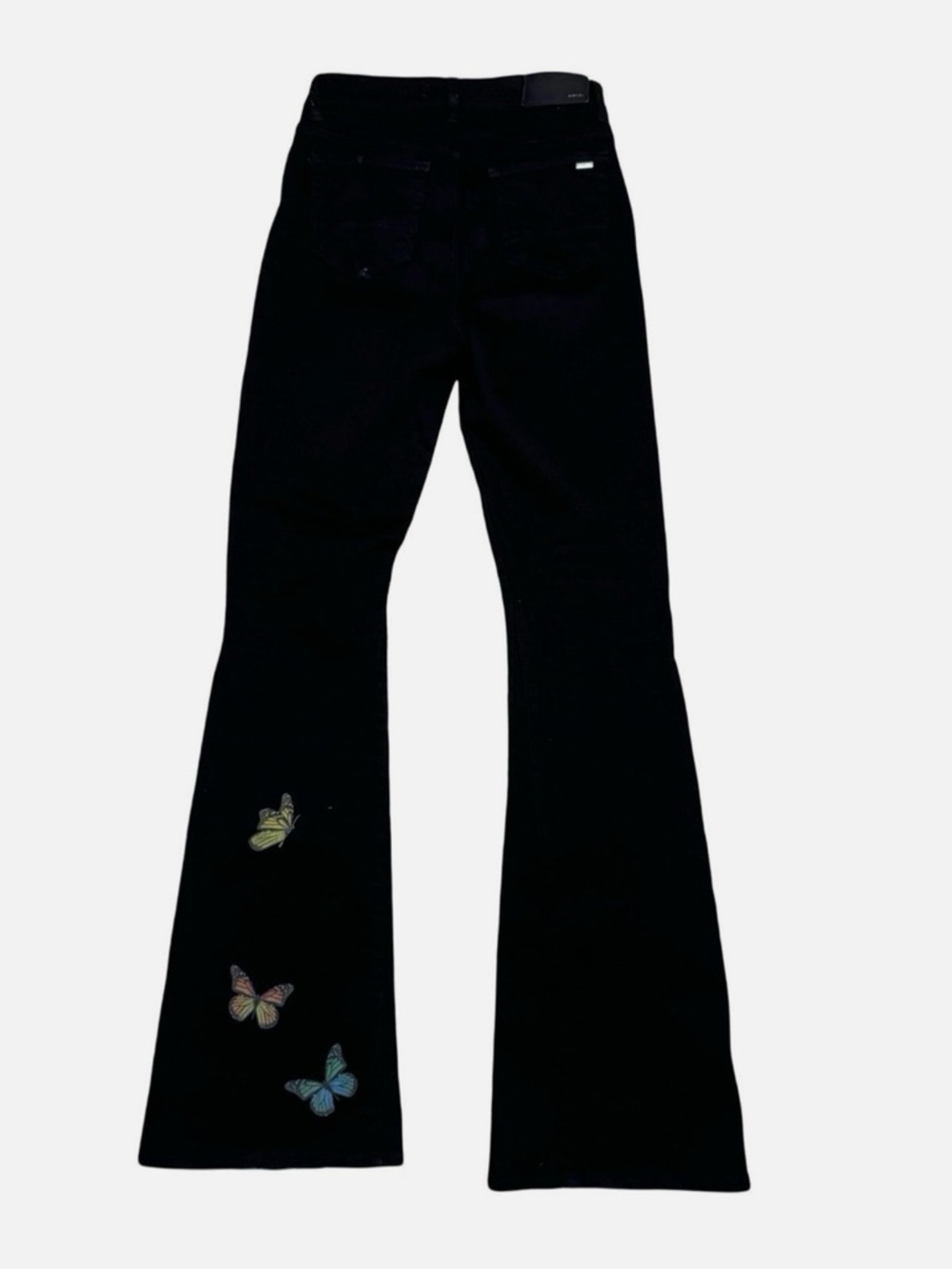 Mike Amiri AMIRI Black Flare Jeans with Multicolor Butterfly Detail